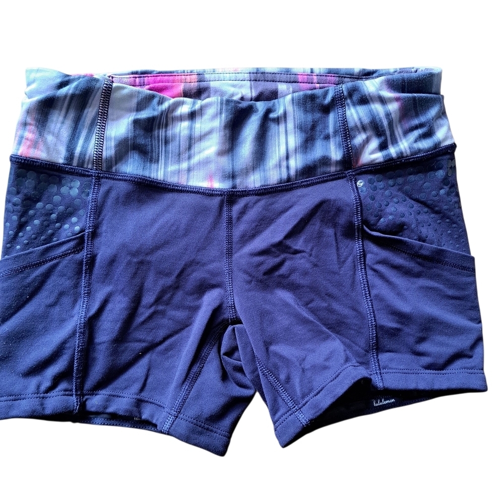 Lululemon Speed Shorts Women’s 4 Navy Blue Running Athletic Gym Training